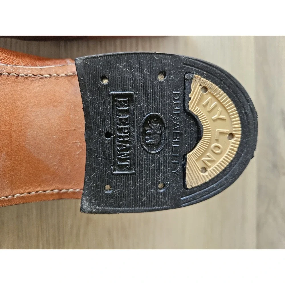Stephen & Co. Cognac Ostrich Leg Dress Shoes Size 9.5 (Measures 11